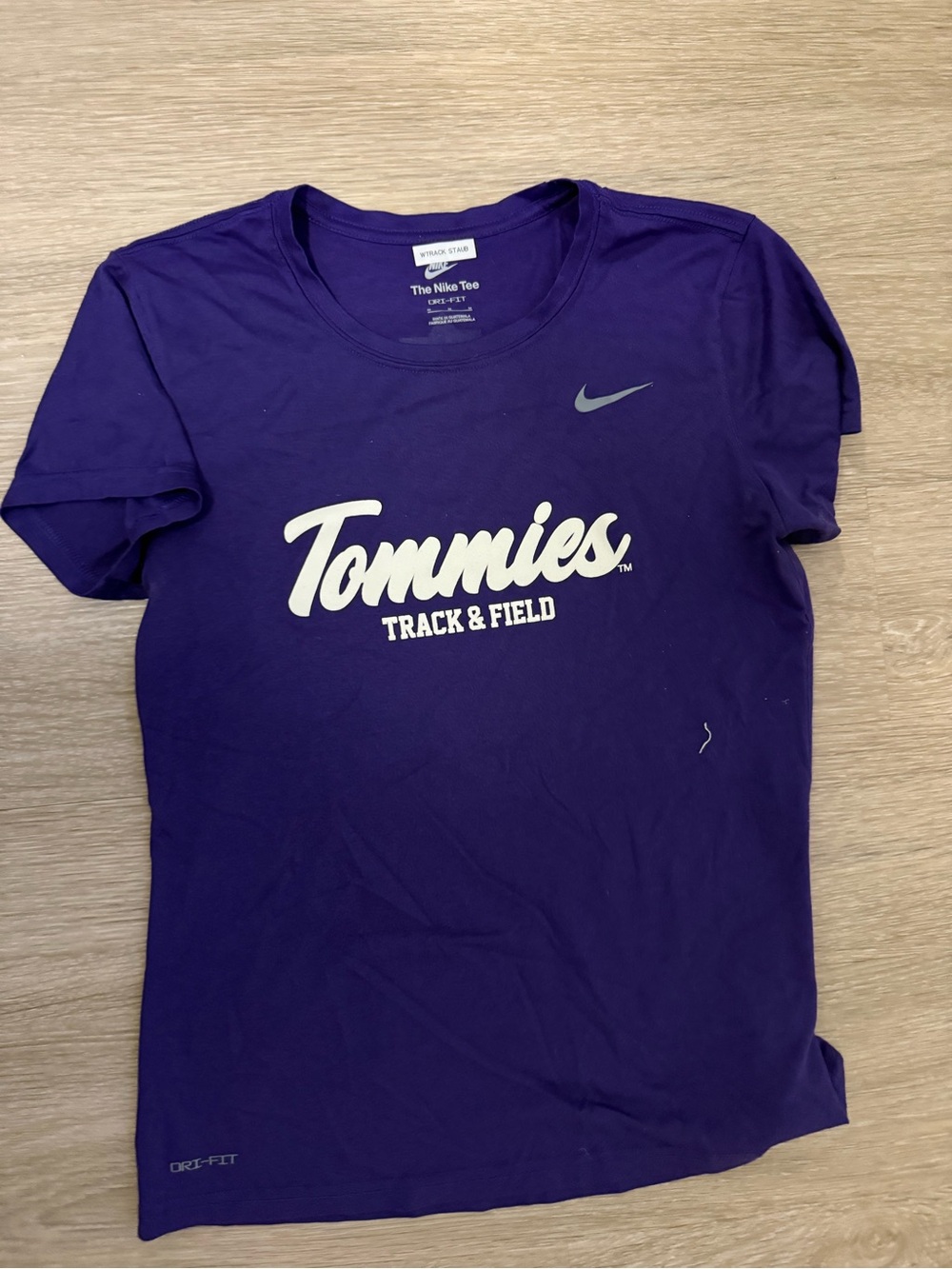 Nike Purple "Tommies Track & Field" Short Sleeve Tee